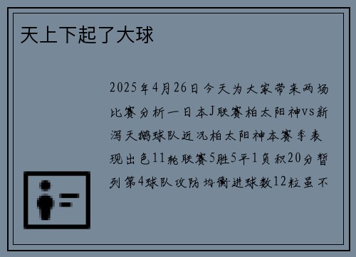 天上下起了大球